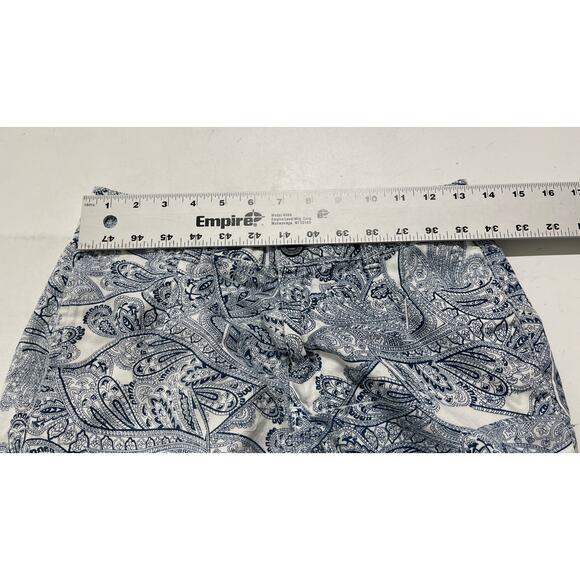 Marfinno Shorts 36 (26 Waist) Blue White Paisley Bohemian All Over Print Casual - Picture 5 of 8